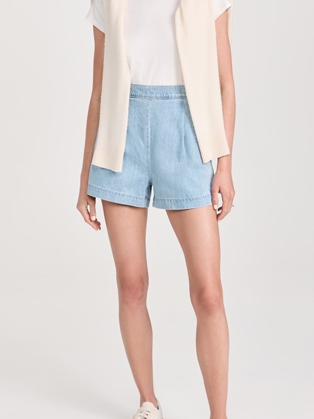 Madewell Flat Front Denim Light Wash Pull On Shorts Blue Size Small